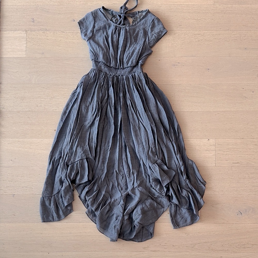 Joyfoliw Charcoal Gray Maxi Dress 10